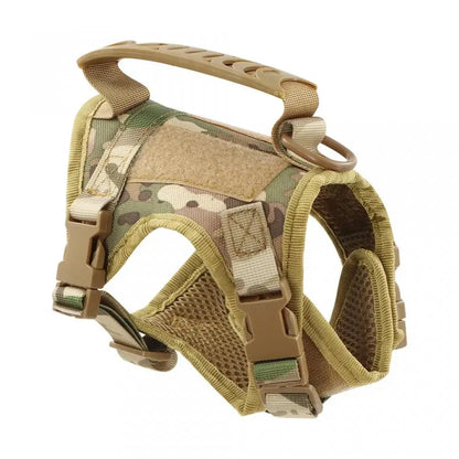 Tactical Cat Harness Leash for Walking Escape Proof Adjustable Kitten K9 Vest with Patch for Military Service Small Dog Training