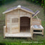 Large Outdoor Dog House Pet Supplies  Pet House Cage Wooden with Dog Basin