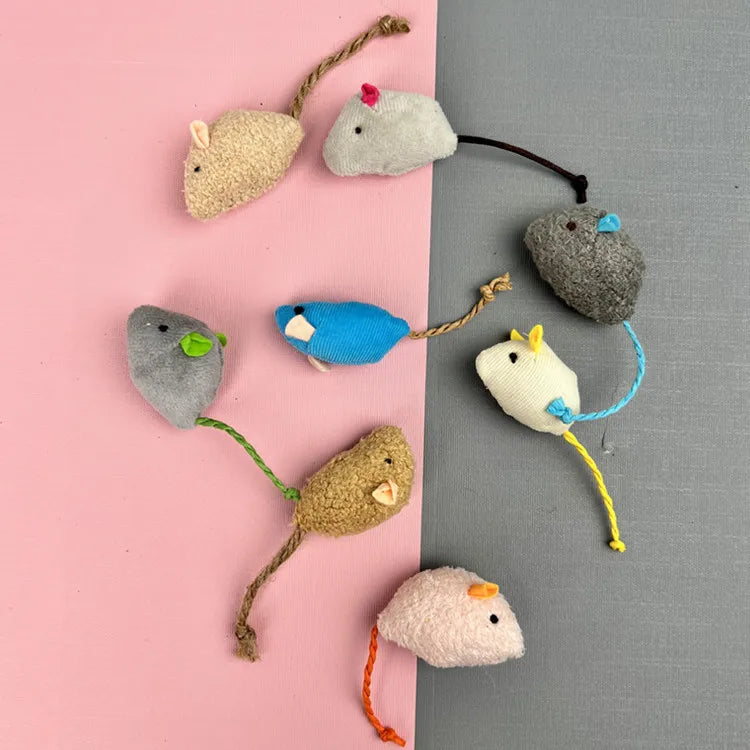 Pet Toy Mice Cats Catnip Toys Interactive Fun Plush Mouse Cat Toy For Kitten Colorful Cute Plush False Mouse Pet Cat Accessories