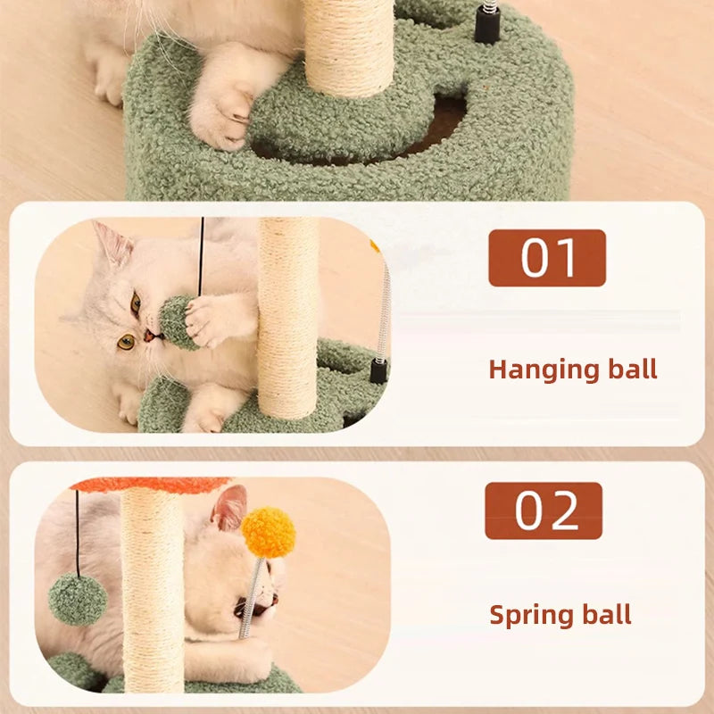 HOOPET Cat Climbing Frame Small Sisal Teasing Pet Toys Scratching Board Claw Grinding Cat Toys Carousel Type Cat Climbing Frame