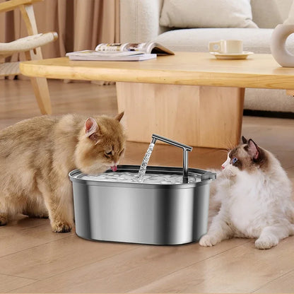 Stainless Steel Cat Water Fountain Automatic Pet Drinker Drinking Fountain For Cats Dogs Drinking Bowl with Replaceable Filter
