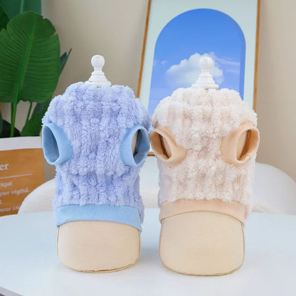 Winter Pet Clothes Warm Coral Fleece Dog Vest Pullover Jacket Puppy Dog Sweater with D Ring for Small Medium Dogs Cats Costume