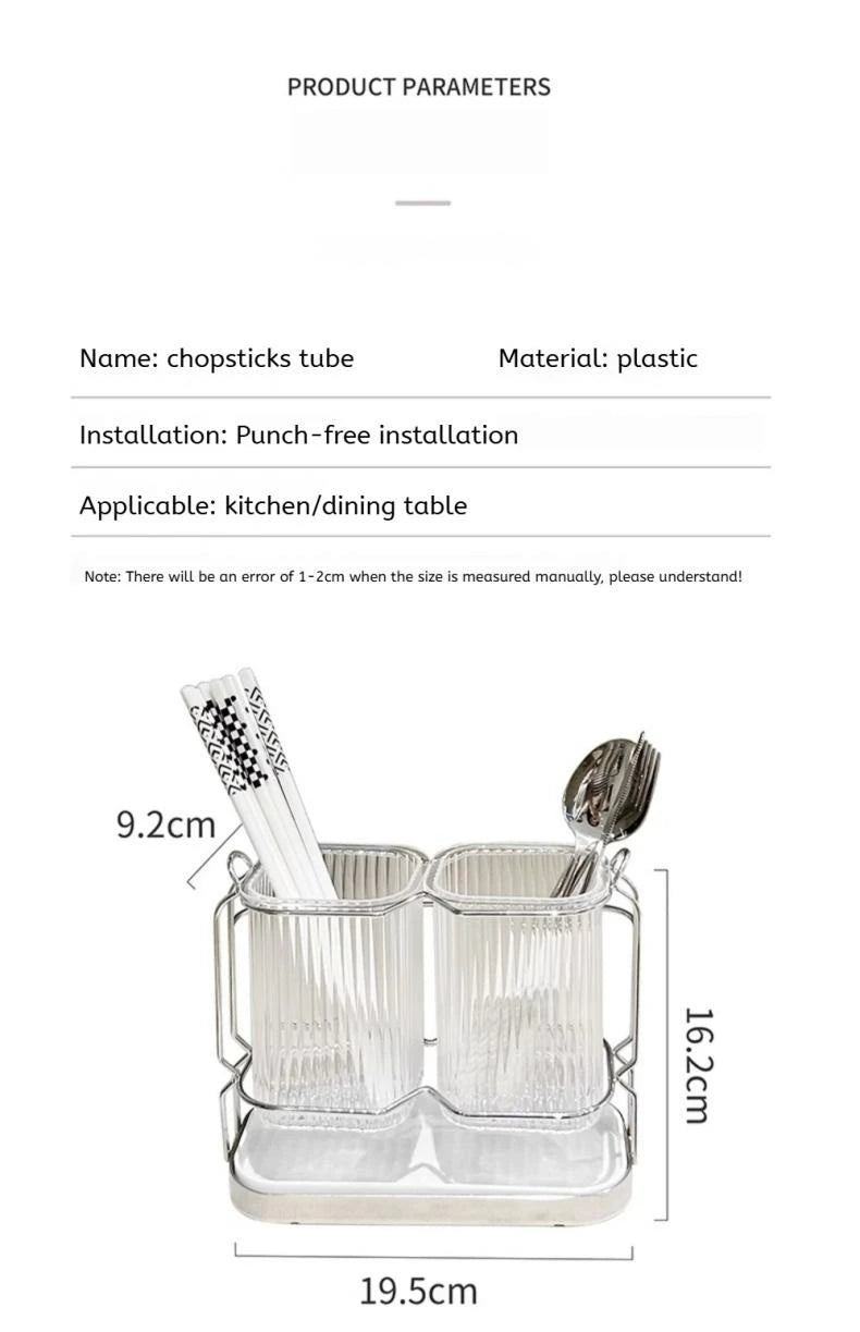 Wall Mounted Kitchen Cutlery Organizer Light Luxury Chopstick Spoon Holder Stainless steel Utensil Drying Rack