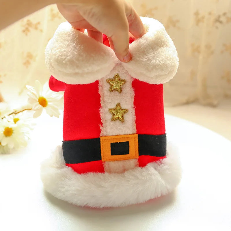 Luxury Christmas Dog Clothes for Small Dogs 2024 New Thicken Warm Fleece Dog Winter Coat Cold Weather Pet Apparel Puppy Costume