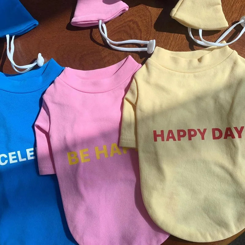 Pet Dog Vest Kitten Puppy Summer T- Shirt Solid Dog Clothes for Small Dogs Cat Dog Birthday Party Festival Accessories Apparels