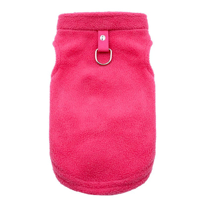 Autumn Fleece Pet Dog Clothes Solid Color Harness Outfits Walking Warm Vest for Small Medium Puppy Plaid Chihuahua Cat Jackets