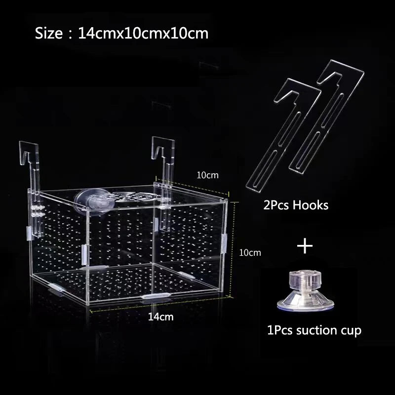 High Transparent Acrylic Aquarium Fish Breeding Isolation Box Fish Aquarium Breeder Hatching Incubator Feeding Tank Accessories