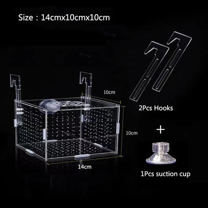 High Transparent Acrylic Aquarium Fish Breeding Isolation Box Fish Aquarium Breeder Hatching Incubator Feeding Tank Accessories