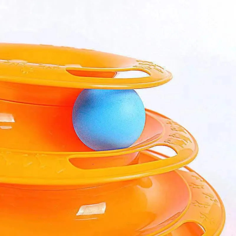 4 Levels Cat Toy Tower Turntable Roller Balls Toys Interactive Intelligence Training Track Puzzle Funny Games Accessories