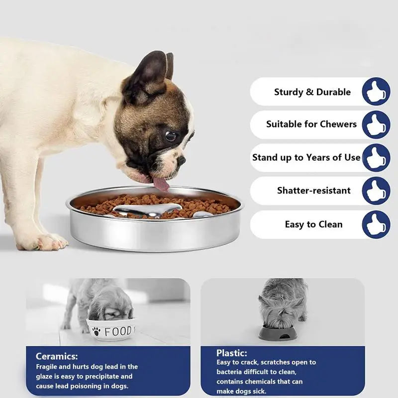 Dog Food Bowl Anti Rust Cat Food Bowl Oven Fridge Safe Pet food Container Dish for Small Medium Size Dogs for Indoor Outdoor