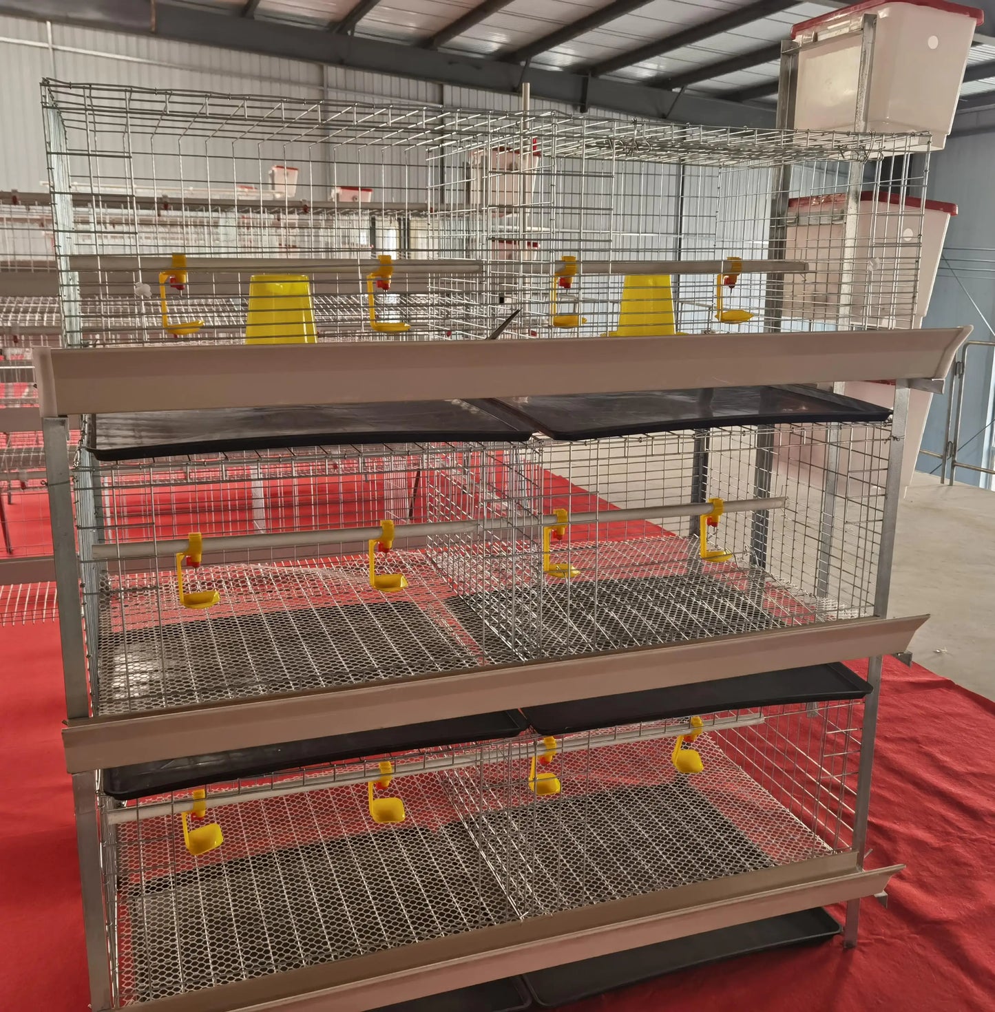 H Type Broiler Cage 4 Tiers Large Capacity 80 Pieces Length 1.4 Metres Width 70 Cm Strong and Durable for Sadio