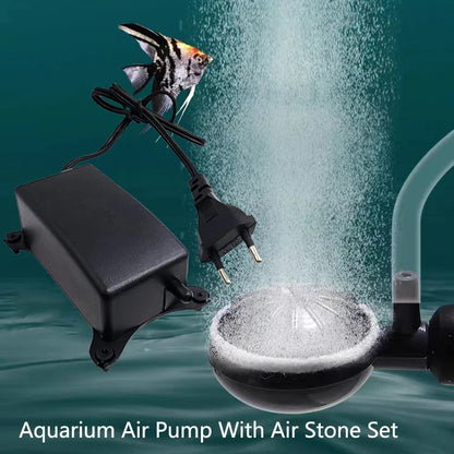 1Set Plastic Aquarium Air Stone With 2W Air Pump Pond Fish Tank Pump Aerator Aeration Hydroponic Oxygen Air Stone with Tube