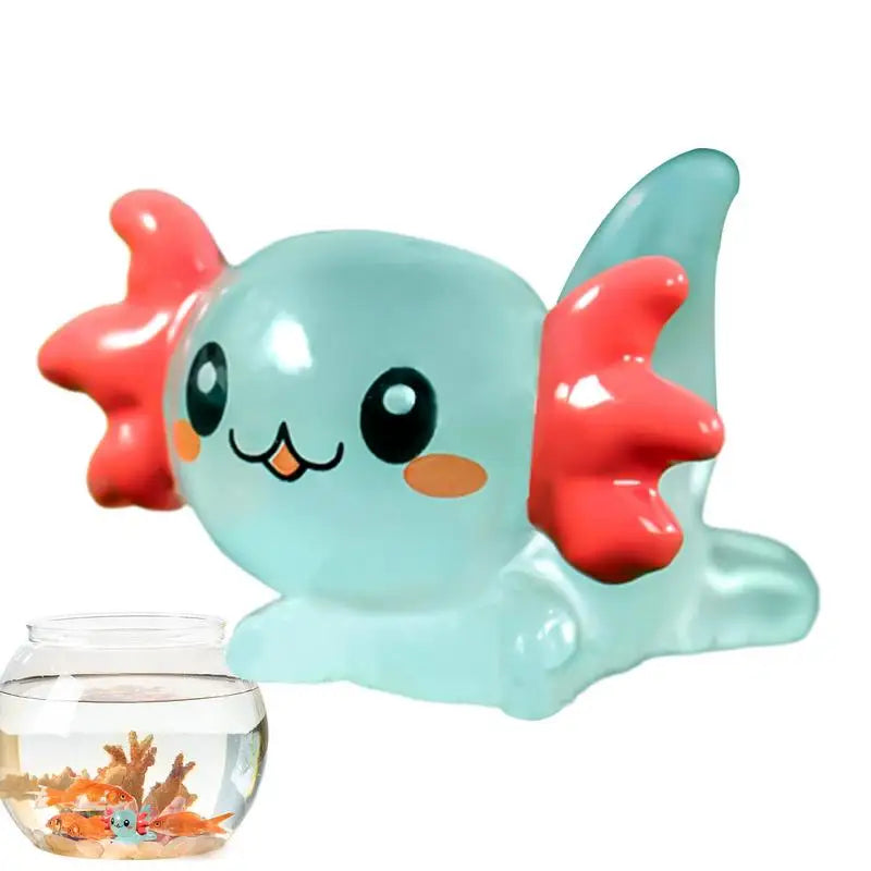 Miniature Axolotl Figures Cute Resin Mini Aquarium Figures In The Dark Durable Axolotl Figurines Small Aquarium