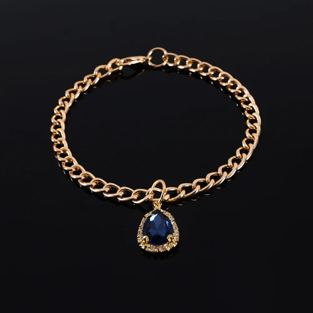 Cat Collar Dog Princess Love Cat Necklace Handmade Birthday Party Necklace Cat Accessories Pet Puppy Crystal Diamond Pendant