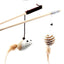 1PC Teaser Feather Toys Kitten Funny Colorful Rod Cat Wand Toys Wood Pet Cat Toys Interactive Stick Pet Cat Supplies