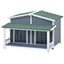 Outdoor Dog House with Balcony Four Seasons Universal Large Space Rainproof Sunproof Detachable Pet Villa Suitable