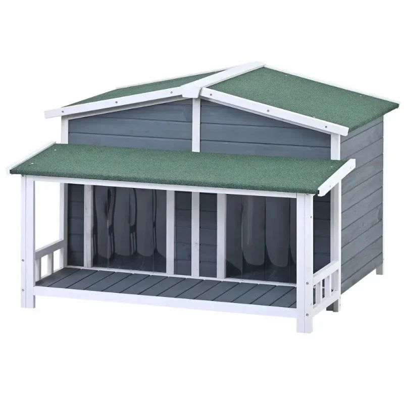Outdoor Dog House with Balcony Four Seasons Universal Large Space Rainproof Sunproof Detachable Pet Villa Suitable