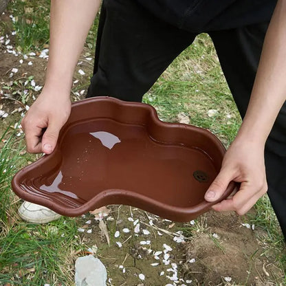 Reptile Tub Reptile Bathing Pool With Ramp And Basking Platform Aquarium Ornament For Turtle Bearded Dragon Gecko For Balcony