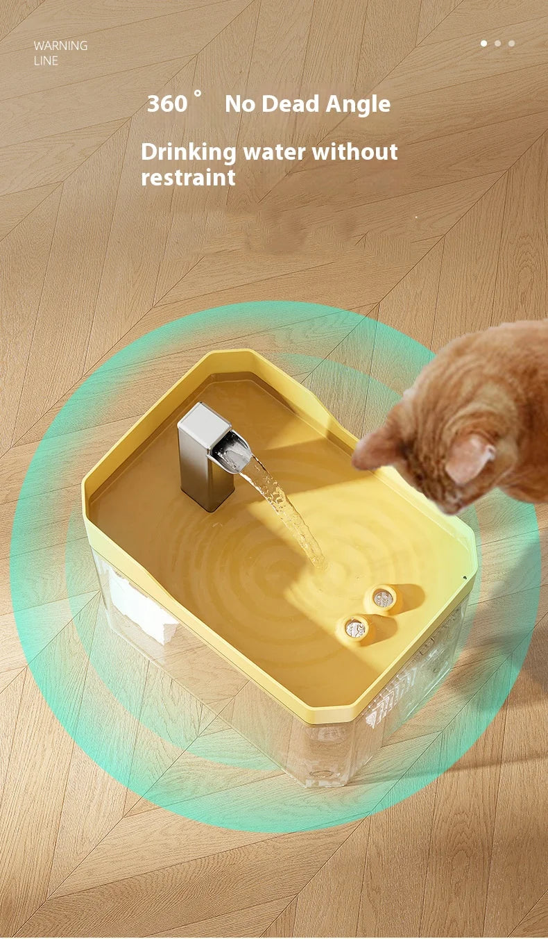 High end transparent cat water dispenser, plug-in automatic wired water dispenser, circulating flow water basin, pet water dispe