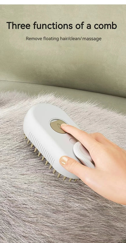 3-in-1 Dog Hair Brush Cat Hair Brush Electric Pet Cleaning Brush Steam Spray Brush Massage Hair Removal Comb Anti Flying Brush