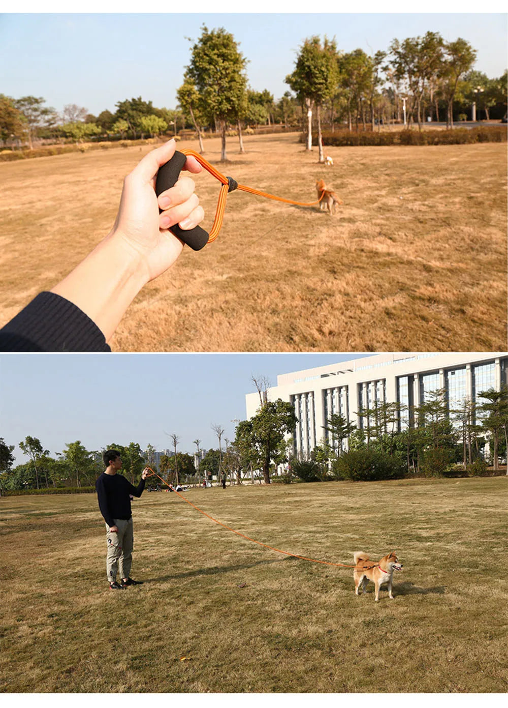 Dog Check Cord 5M 10M Leash Floatable Extra Long Pet Dog Training Rope with Soft Handle for Camping Playing Backyard Beach Lake