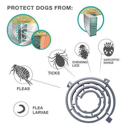 Adjustable Pet Flea and Tick Collar for Dogs 8 Months Prevention Cat Dog Collar Anti-Mosquito Insect Pest Repellent Pet Supplies