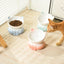 Cat Bowl Ceramic High Foot Diagonal Mouth Neck Protection Cat Food Bowl Large Diameter Drinking Bowl Anti Overturning Cat Food B