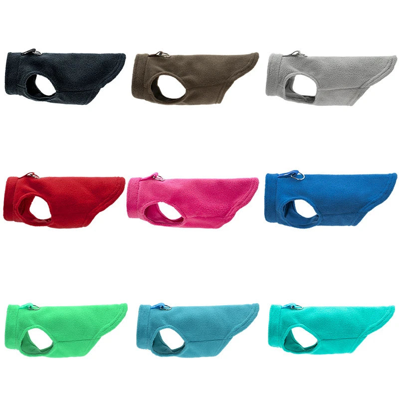 Autumn Fleece Pet Dog Clothes Solid Color Harness Outfits Walking Warm Vest for Small Medium Puppy Plaid Chihuahua Cat Jackets