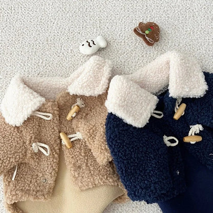 Winter Fleece Dog Clothes Pet Dog Coat and Scarf Set Chihuahua Bichon French Bulldog Costume Puppy Vest Pet Cardigan Clothing