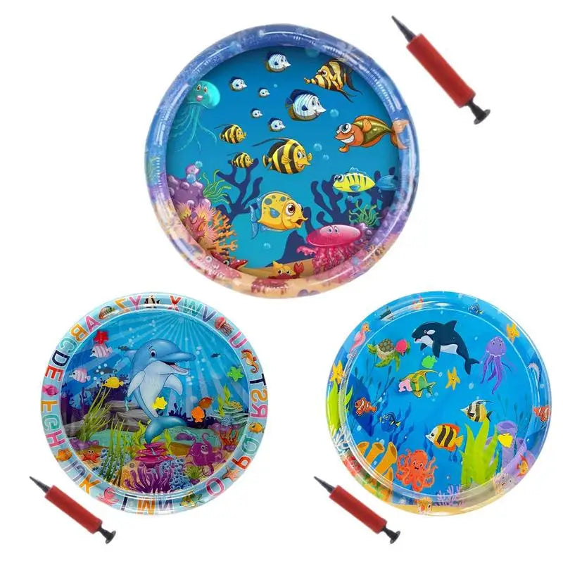Cats Water Sensory Play Mat Sea Fish Themed Mat Pet Kids Play Sensory Water Pad Children Game Water Sensor Play Pad Gift Pad