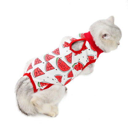 Cat Recovery Suit Kitten Suit E-Collar Alternative for Cats Puppies Small Dogs Abdominal Skin Anti Licking Pajamas Pet Clothing