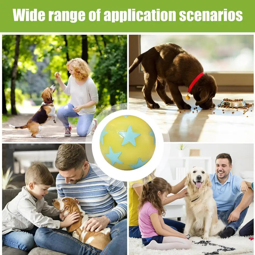 Dog Chew Ball Light Up Elastic Chew Toy With Star Pattern Soft Pet Supplies Chewable Ball 6cm For Veterinary Hospitals Pets Cats