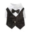 Dog Tuxedo Formal Dog Suit Shirt with Bow Tie Pet Stripe Suit for Wedding Birthday Party Puppy Prince Costume for French Bulldog
