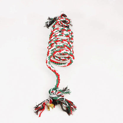 50/100/150/200cmParrot Bird Standing Toys Cotton Rope Colorful Toy Chew Perches for Bird Cage Standing Woven Rope Bird Accessory