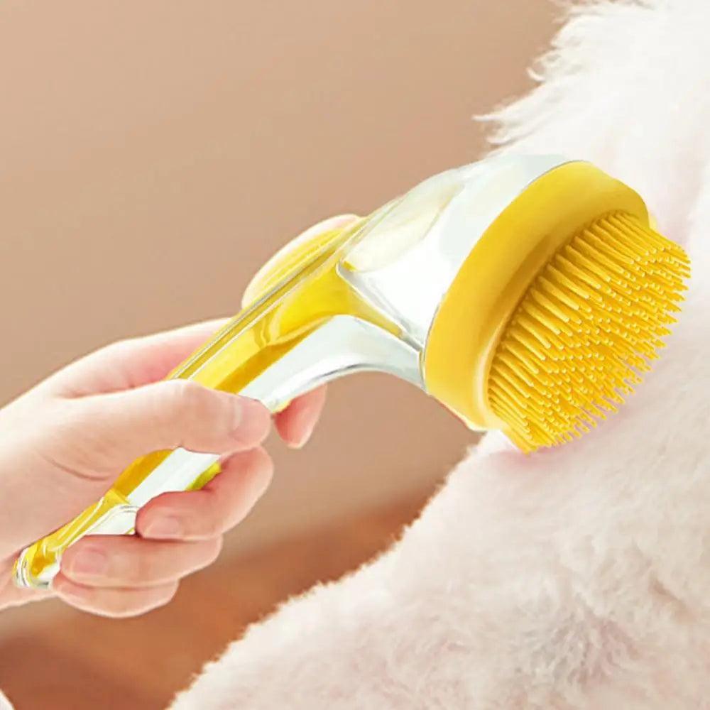 Dog Bath Brush Silicone Dog Brush Long Handle With Soap Dispenser Dog Shampoo Scrubber Pet Grooming Bath Brush For Cats Dogs