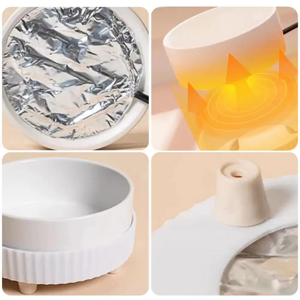 Dogs Heated Water Bowl For Pet Winter Heated Water Feeder Constant Temperature USB Rechargeable Heating Bowl Pet Accessories