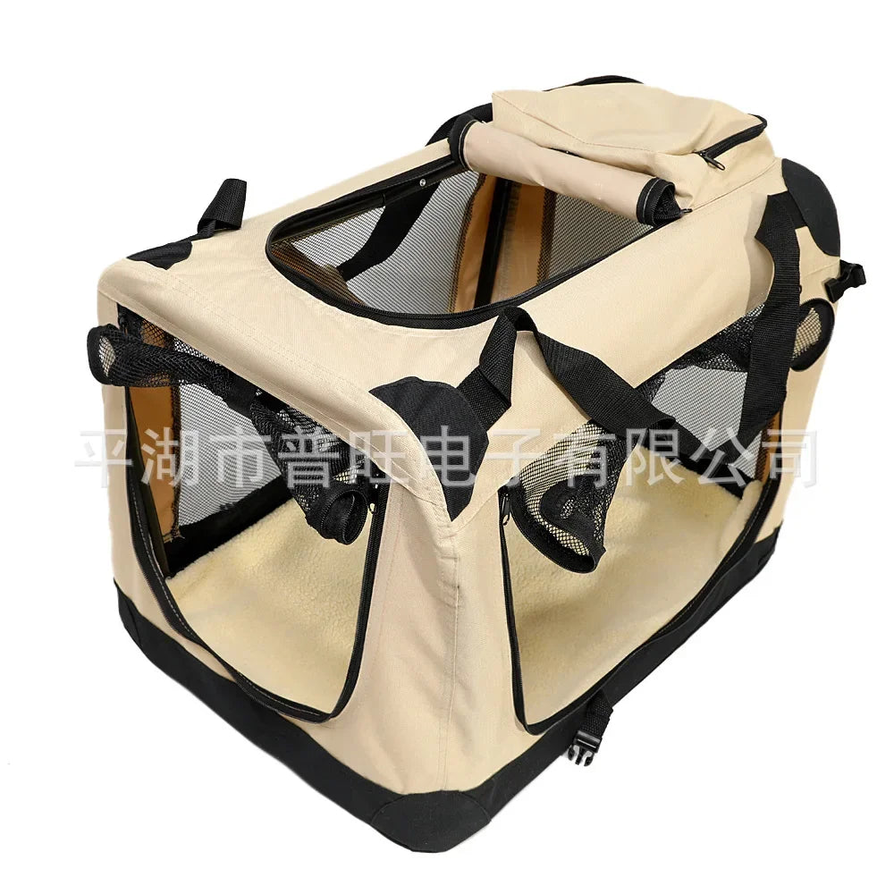 Direct sales pet folding cage portable car dog cage pet bag  kennel outdoor travel