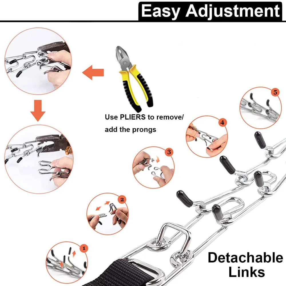 Dog Collar for Anti-Pull Training Quick-Release Metal Buckle Adjustable Stainless Steel Collar for Dogs Pet Prong Choke Collar