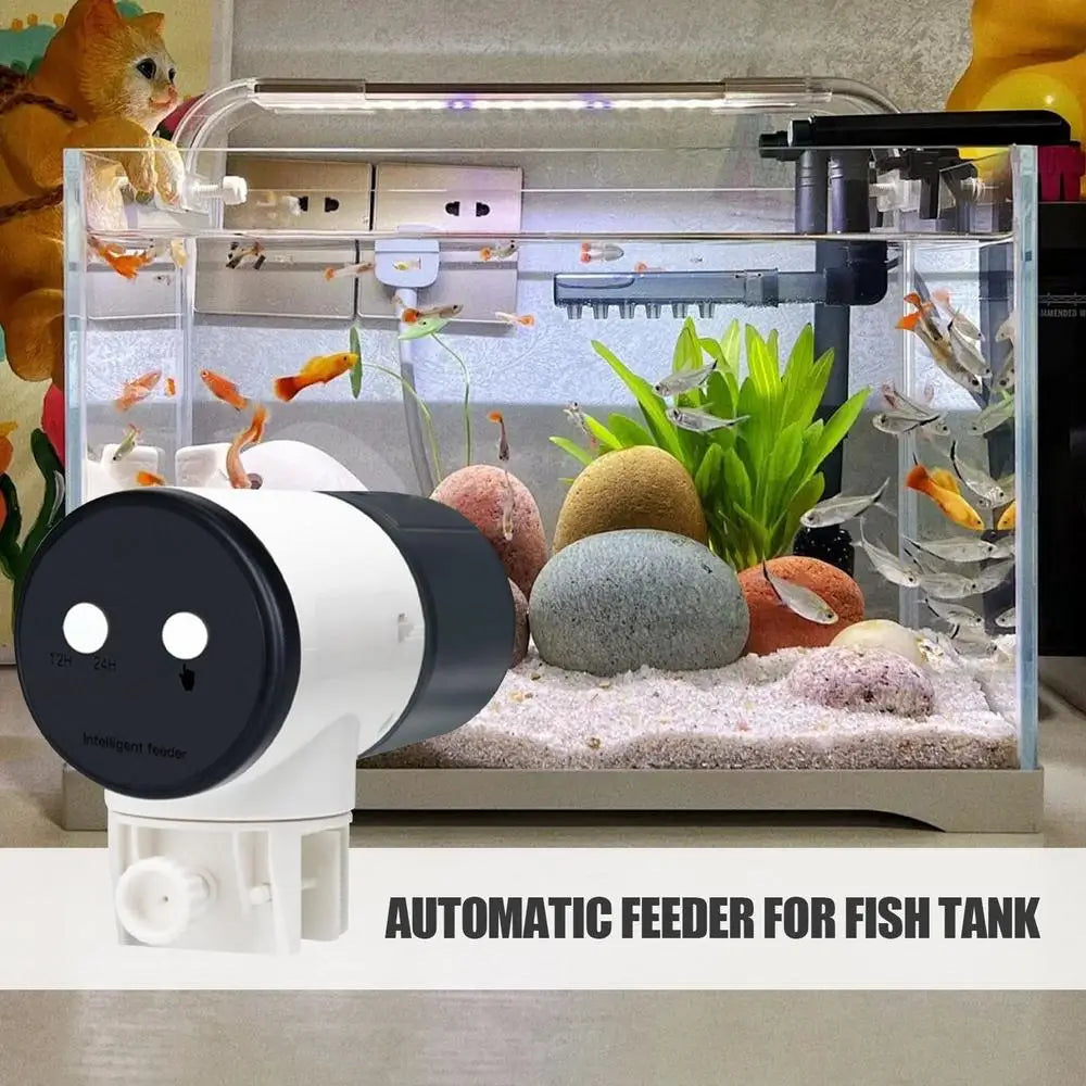 Automatic Fish Feeder Electric Aquarium Feeder With Smart Timer Silent Auto Fish Food Dispenser With 200ml Feed Box Timer