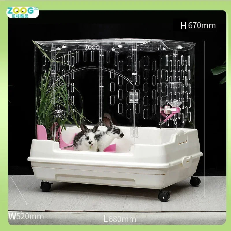 Indoor house acrylic  rabbit Chinchilla cage luxury cage for small animals pet house