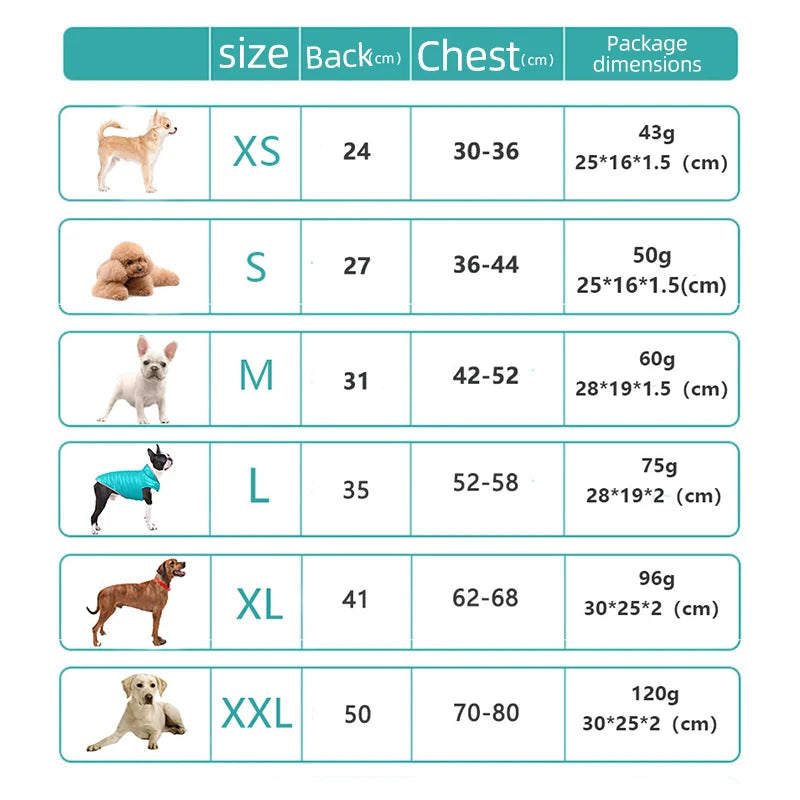 Warm Chihuahua Clothing Jacket Dog Winter Jacket for York Small Large Dog & Puppy Winter Bulldog Clothes Dog Coat Pet Clothes