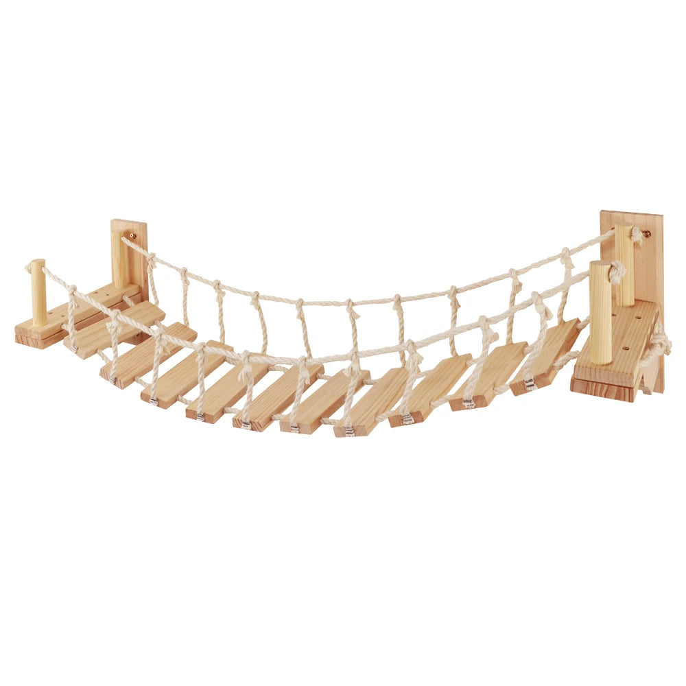 Cat Tree Cat Mounted Climbing Wall with Cat Hammock and Cat Climbing Ladder Cat Shelf Sisal nest for Kitten Playing and Rest
