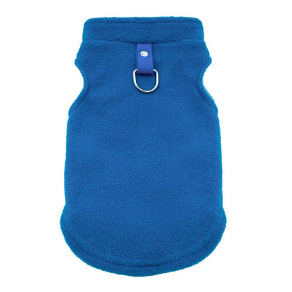 Autumn Fleece Pet Dog Clothes Solid Color Harness Outfits Walking Warm Vest for Small Medium Puppy Plaid Chihuahua Cat Jackets