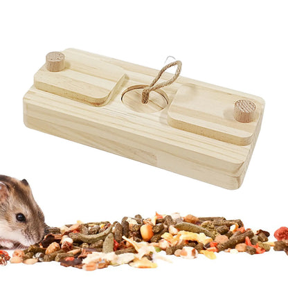 Wooden Enrichment Foraging Toy Chew Toys Funny Puzzle Game Feeding Toys for Bunny Hamster Chinchilla Small Pet Rabbit