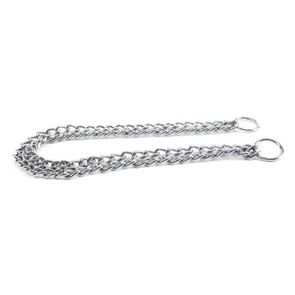 Chain Dog Training Choke Collar Adjustable Double Row Stainless Steel Chain Slip Collar Strong & Durable Dog Slip P Chain Collar