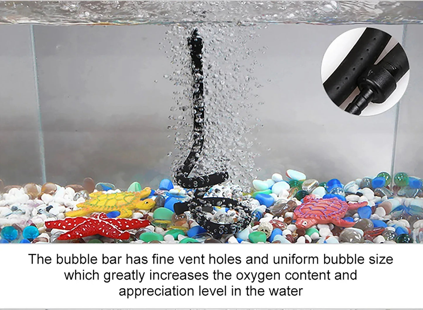 UXCELL Aquarium Air Pump Oxygen Bubble Soft Tube Aerator for Fish Tank Waterscape Bendable Stone Pipe Strip Diffuser Accessories