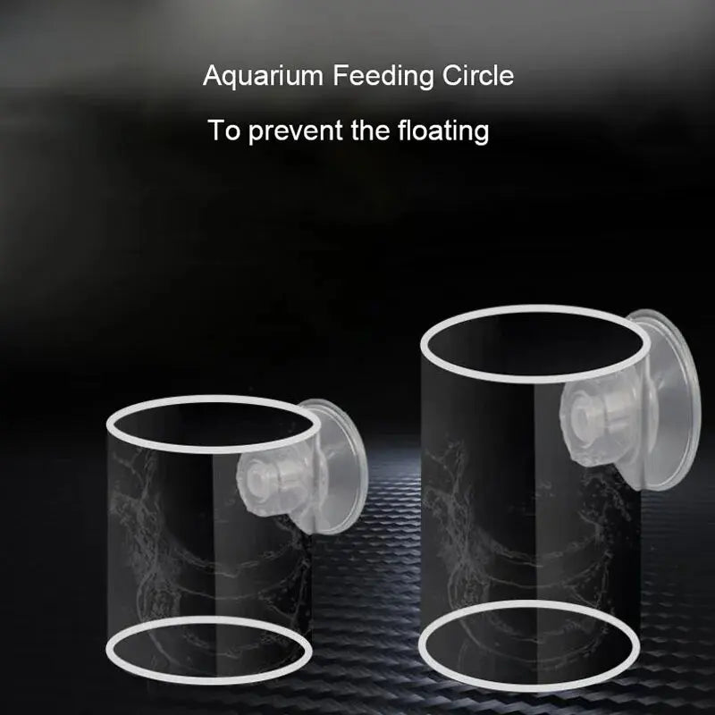 1Pcs Fish Feeding Aquarium Feeding Ring Fish Tank Station Floating Food Tray Feeder Aquarium Accessory with Strong Suction Cups