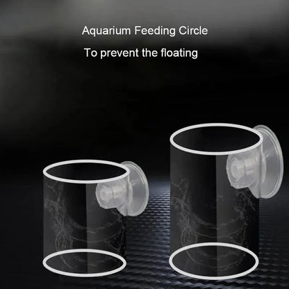 1Pcs Fish Feeding Aquarium Feeding Ring Fish Tank Station Floating Food Tray Feeder Aquarium Accessory with Strong Suction Cups