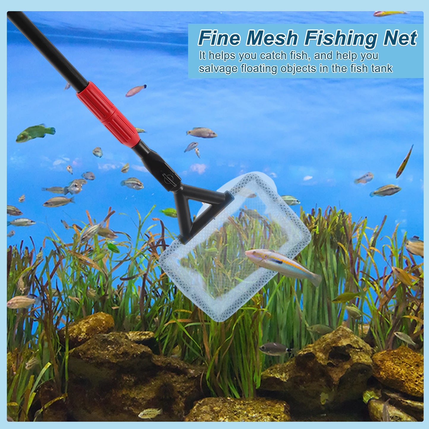 UXCELL Fish Tank Cleaning Tools 6 in 1 Fish Tank Cleaning Tools Aquarium Cleaning Kit Fish Aquatic Pet Supplies Cleaner