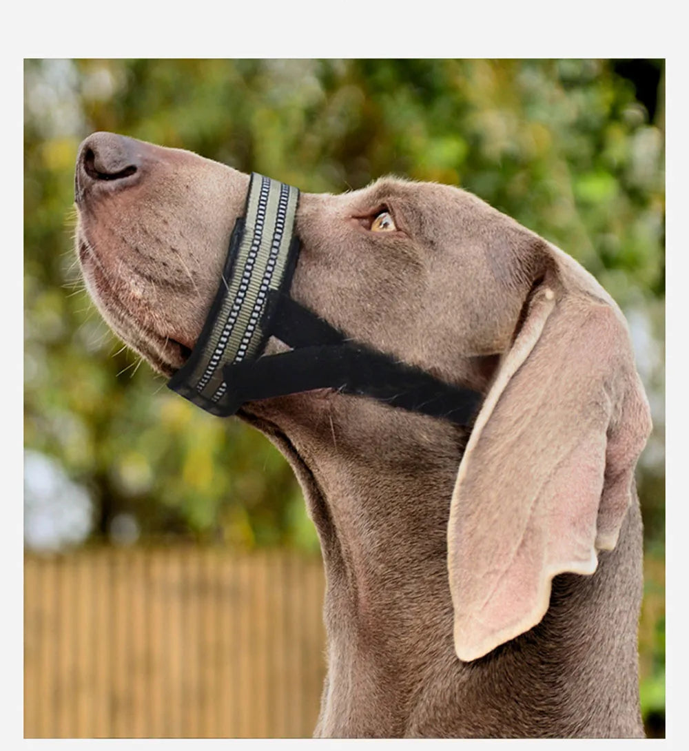 Quick Release Dog Muzzles Adjustable Reflective Dog Muzzle Soft Padded Medium & Large Dogs Halter Nose Leads for Outdoor Walking